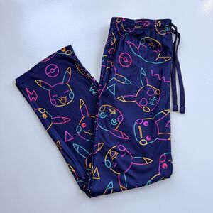Pokemon Pikachu Neon Men's Pajama Lounge Pants Soft Small / Medium